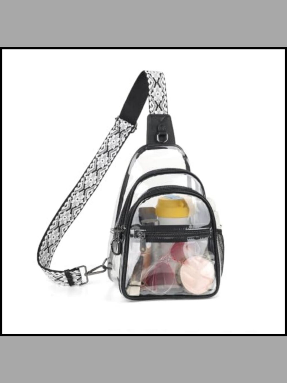 Clear PVC Crossbody Sling Bag Stadium Approved Anti-Theft